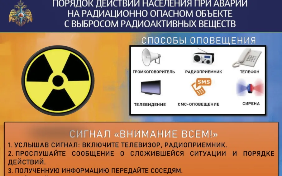 Порядок действий населения при аварии на радиационно опасном объекте с выбросом радиоактивных веществ