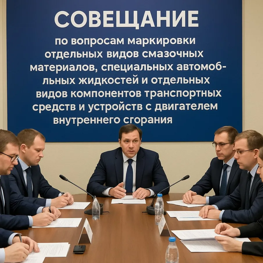 Совещание по вопросам маркировки отдельных видов смазочных материалов, специальных автомобильных жидкостей и отдельных видов компонентов транспортных средств и устройств с двигателем внутреннего сгорания