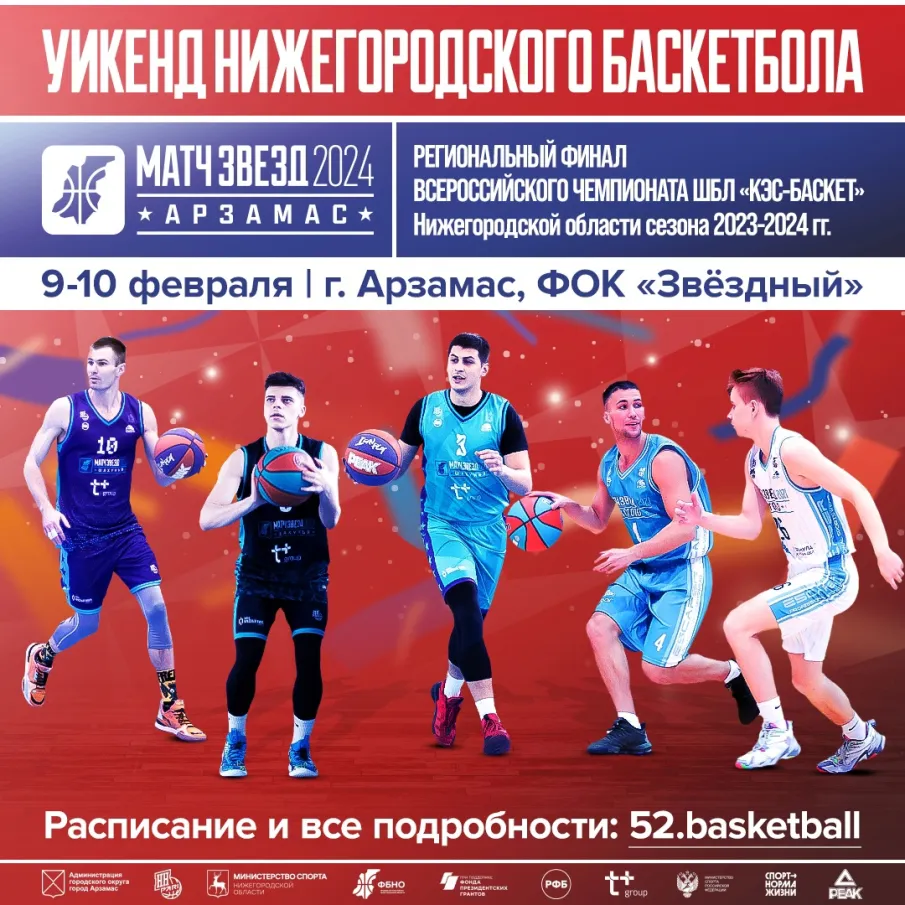 Уикенд нижегородского баскетбола пройдет в Арзамасе 9-10 февраля
