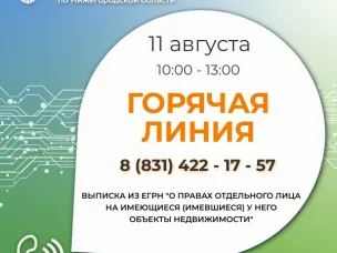 Горячая линия для нижегородцев по вопросам получения выписки из ЕГРН